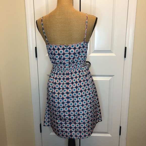 J. Crew Geometric Floral Print Spaghetti strap dress size 4 - Picture 3 of 4